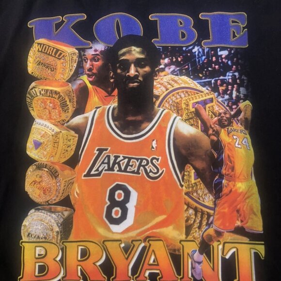 Kobe Bryant FIVE Championship Rings T-Shirt Sz 4XL Gildon Ultra Cotton - Picture 2 of 8